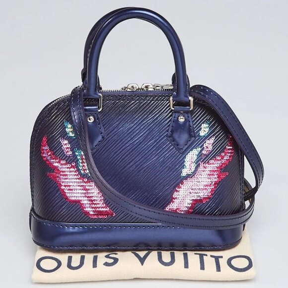 Louis Vuitton Bleu Nuit Epi Leather Sequin Flames Nano Alma Crossbody Bag - Picture 11 of 11